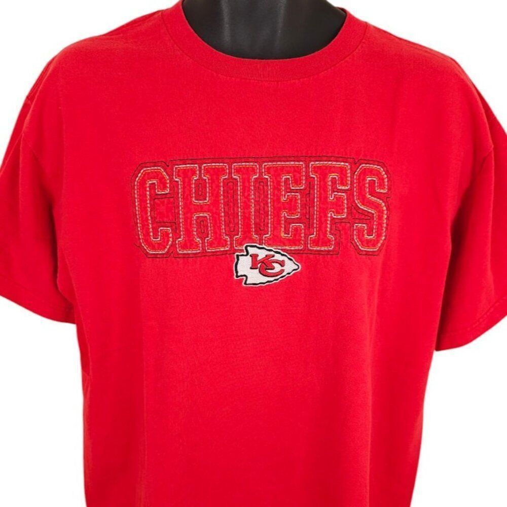 Vintage Kansas City Chiefs T Shirt Mens Size Large Red Y2K NFL Football